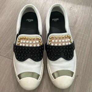 FENDI Karlito Leather Loafers